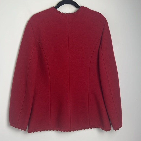Vintage Geiger Collection Red 100% Wool Jacket Mature Classic Old Money Sz 14 - Picture 6 of 8